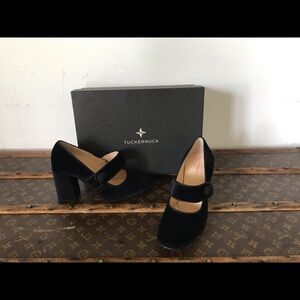Tuckernuck black velvet Mary Janes